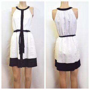 DKNYC White and Navy Linen Dress